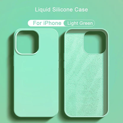 2024 NEW Liquid Silicone Case For iPhone 14 12 11 13 15 Pro Max Mini Luxury Shockproof Cover X XR XS 6 7 8 14 Plus SE Accessory