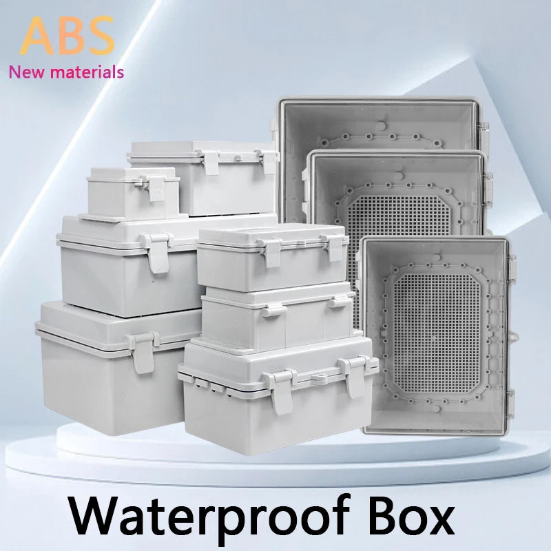 IP66 ABS plastic PC enclosure with hinge latch lock outdoor distribution box waterproof electrical junction box instrument box