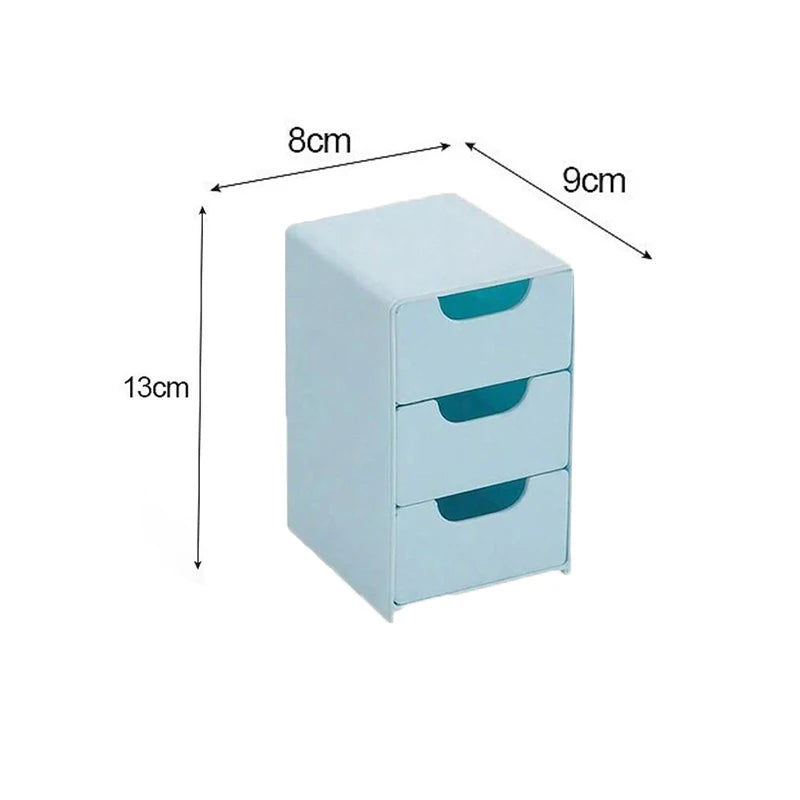 3-Tier Cosmetic Storage Box Organizer With Drawers Multifunctional Countertop Storage For Jewelry Office Supplies