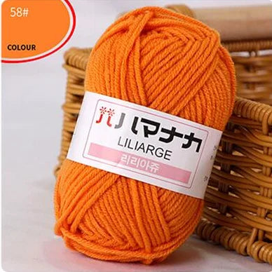 25G Milk Sweet Soft Baby Cotton Knitting Wool Thick Fiber Yarn Velvet Hand Threads for Knitting Wool Crochet Yarn for DIY Sweate