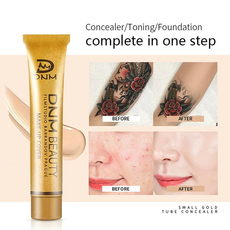 Full Skin Concealer Foundation Cream Face Professional Blemish Cover Dark Spot Tattoo Contour Makeup Liquid Concealer Cosmetic