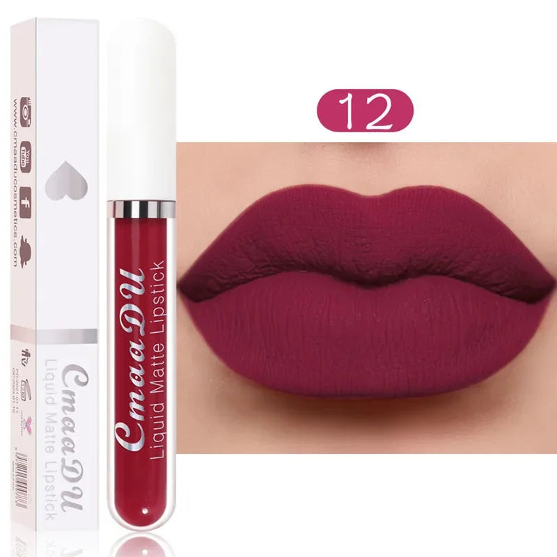 6 Colors/Set Fashion Matte Lip Gloss Sets Natural Moisturize Waterproof Lasting Velvet Sexy Red Liquid Lipstick Beauty Cosmetic