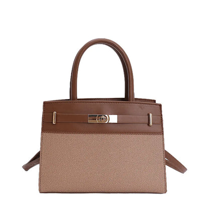 Fashionable Versatile Women's Handbag 2025 New Style Commuter Single Shoulder Crossbody Bag Trendy PU Material Medium Size Zi...