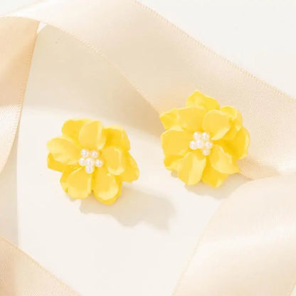 925 Silver Needle Korean Fashion Bowknot Tulip Earrings For Women Jewelry 2026 Trending New Women's White Flower Earrings Brinco