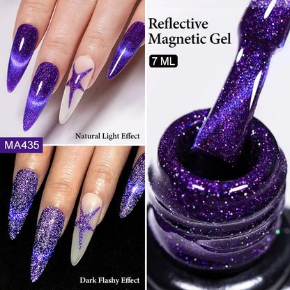 7ml Red Series Cat Magnetic Gel Nail Polish Sparkle Glitter Semi Permanent Nail Art UV Gel Varnish Manicure For Valentines Nails