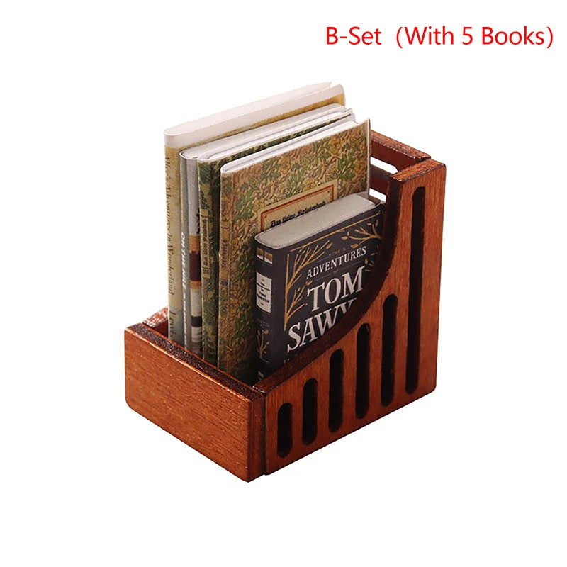 1:12 Dollhouse Miniature Wooden Showcase Desktop Storage Rack Bookshelf Display Shelf Mini Furniture Model DIY Dollhouse Decor