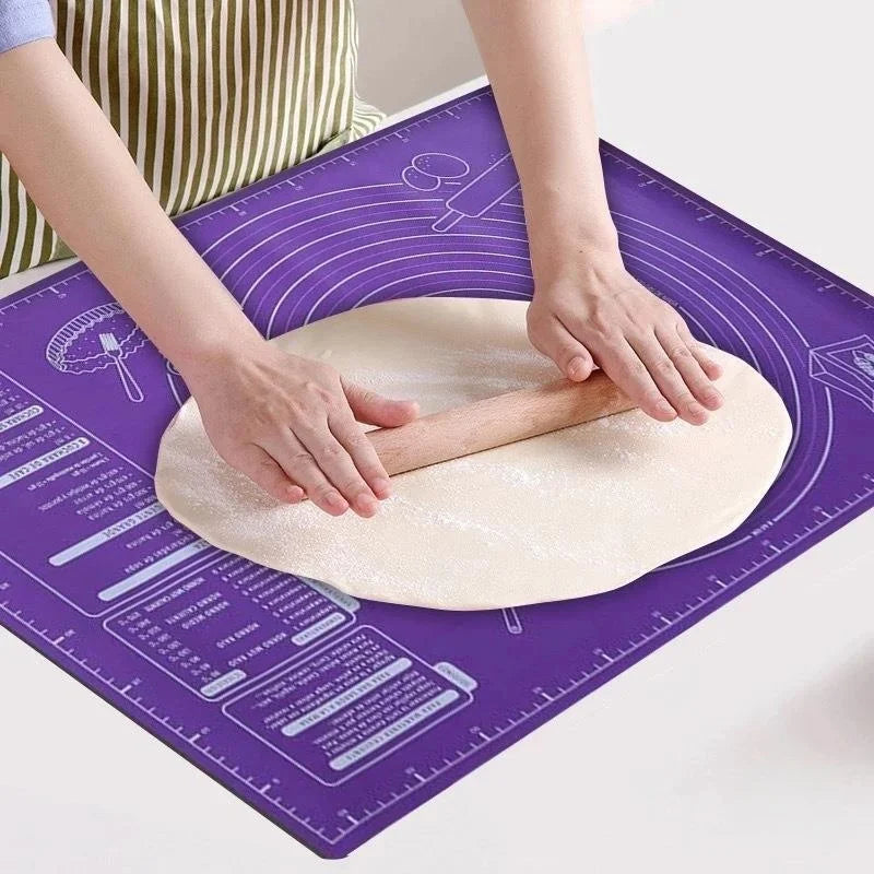 60*46cm Silicone Pastry Mat Extra Thick Non Stick Baking Mat with Measurement Kitchen Fondant Dough Rolling Mat