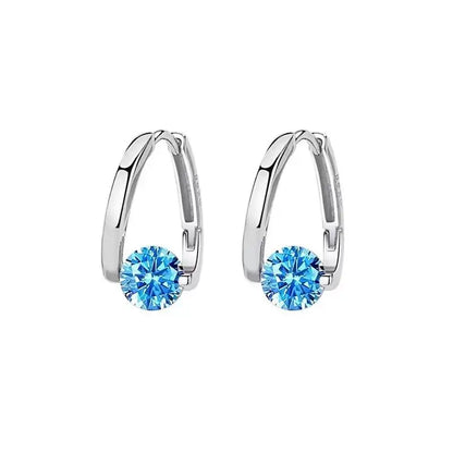 925 Silver Needle Korean Fashion Double V Crystal Earrings For Women Jewelry 2026 Trending Luxury Women's Earrings Behind Ear