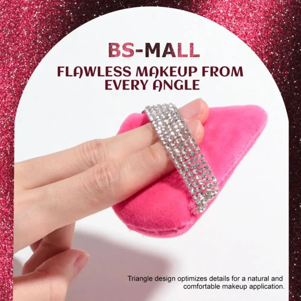 Diamond Triangle Powder Puff Face Makeup Tool Sponge Velvet Soft Smooth Facial Beauty Makeup Sponge Cosmetics Accessories