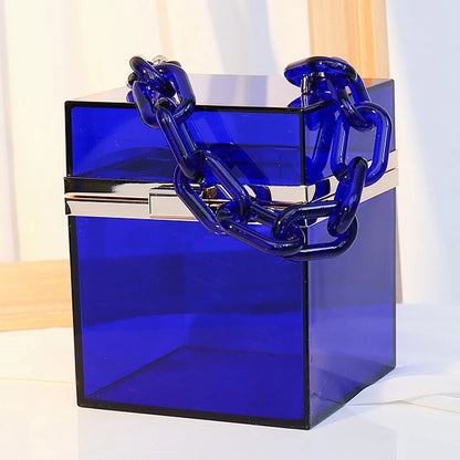 Box Bags for Women Purple Handbag Clear Side Bags Ladies Transparent Acrylic Top Quality Luxury Designer Brand Crossbody Bag