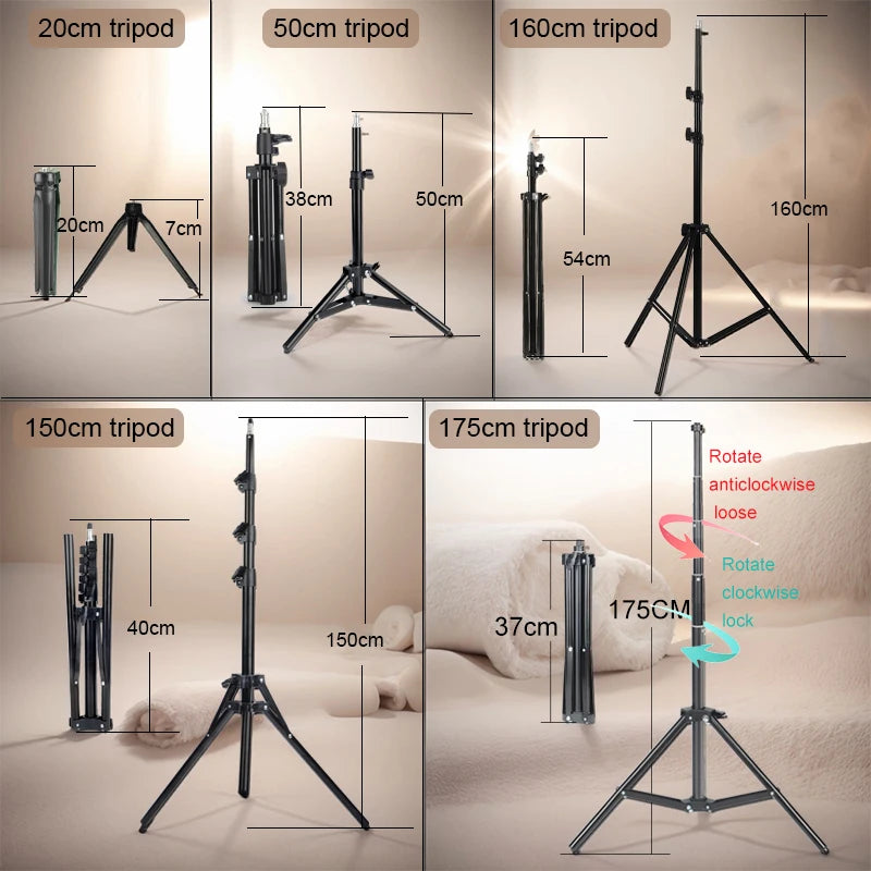 6-14" Ring Light 10 Dimming Levels 22 Modes Professinonal Fill Light 3CCT/RGB with Tripod & Phone/IPad Holder For Live streaming
