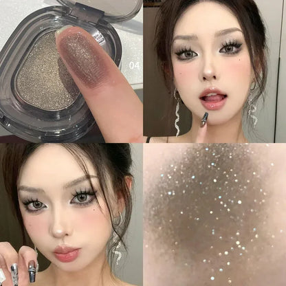 Glitter Punk Smoky Black Eyeshadow Makeup Palette Metallic Dark Silver Eye Shadow Highlighter Pearl Brown Eyes Pigments Cosmetic