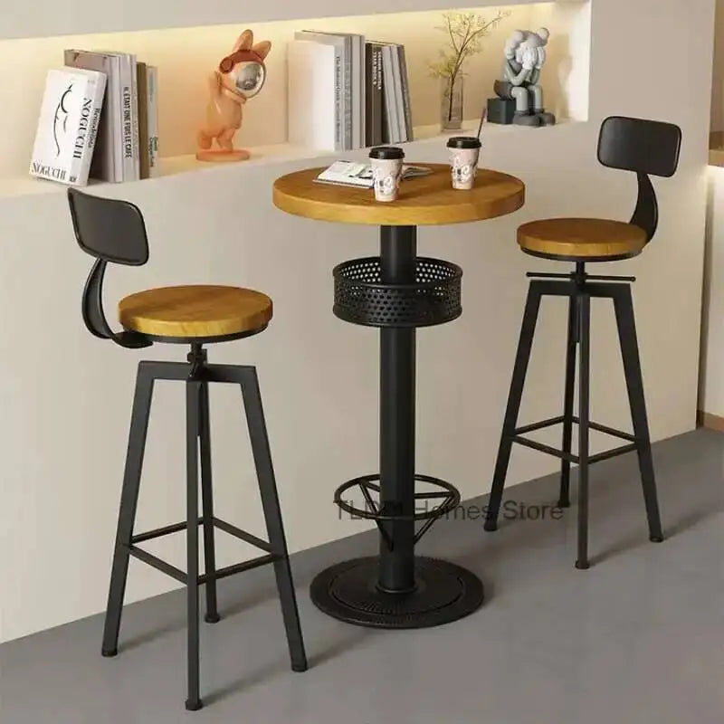 Restaurant Kitchen Bar Tables Side Eat Standing Party Vintage Dining Table Wooden Round Muebles De Cocina Furniture Zt50bt New
