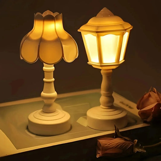 HOMEFISH Geometric Flower Bud Button Battery LED Table Lamps Desk Night For Bedroom Dining Touch Night Light