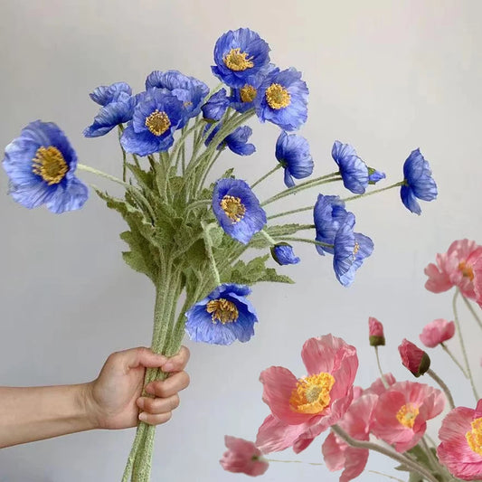 Artificial Poppy Flowers Bouquet Silk Fake Flowers For Home Garden Decor Marriage Party Wedding Decoration DIY Vase Accessories