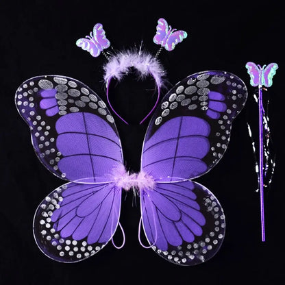 Luminous Wings Flashing Butterfly Skirt Lights Suit LED Children Costume Props Girls Skirts Angel 2-8year Easter Valentines Day