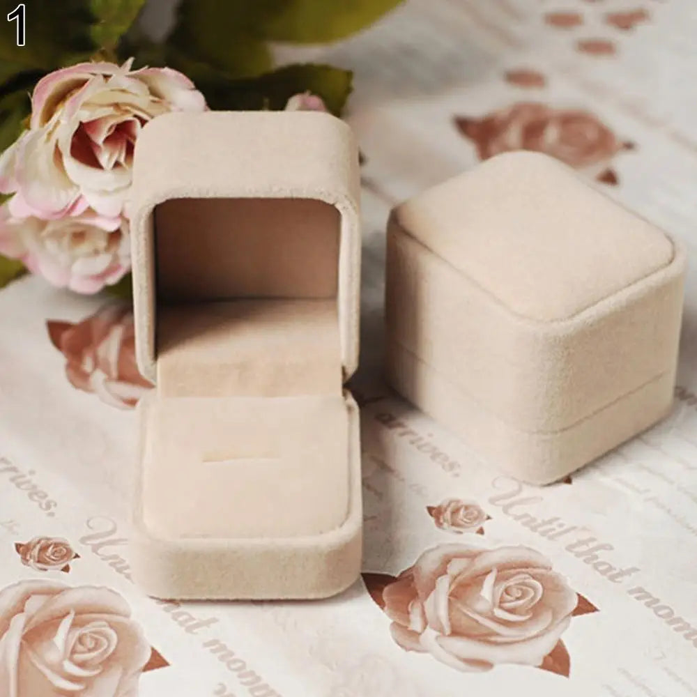 Jewelry Box Earring Ring Display Storage Organizer Square Lid Open Box Case Gift Ring Box Wedding Marry Gifts