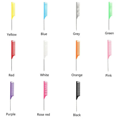 Anti-static Pointed Tail Hair Styling Comb Fine Tooth Barber Accessories Steel Tip Tail Comb Salon Steel Needle Pin Tip Brush