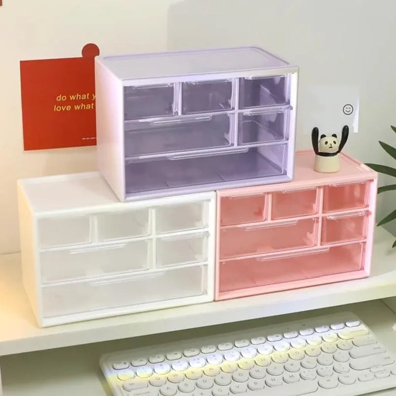 9 Grids Desktop Compartment Box Storage Box Jewelry Cosmetic Box Drawer Desk Organizer Earrings Makeup Transparent Container
