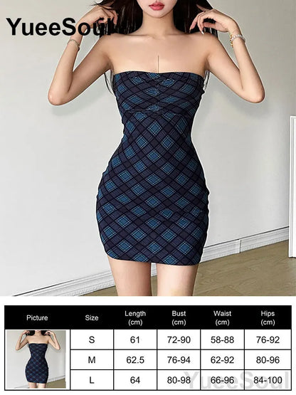 Blue Mini Dress Summer Sleeveless Slim Sexy Women Dresses 2025 New Sweet Cute Evening Party Casual High Street Y2K Dress