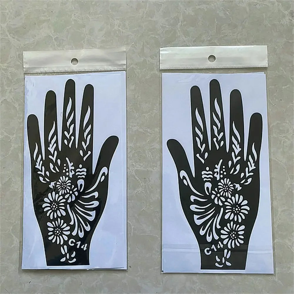 2025 New Professional Henna Stencil Temporary Hand Tattoo Body Art Sticker Template Wedding Tool Flower Tattoo Stencil