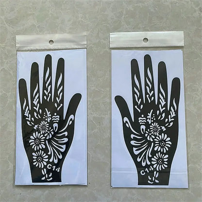 2025 New Professional Henna Stencil Temporary Hand Tattoo Body Art Sticker Template Wedding Tool Flower Tattoo Stencil