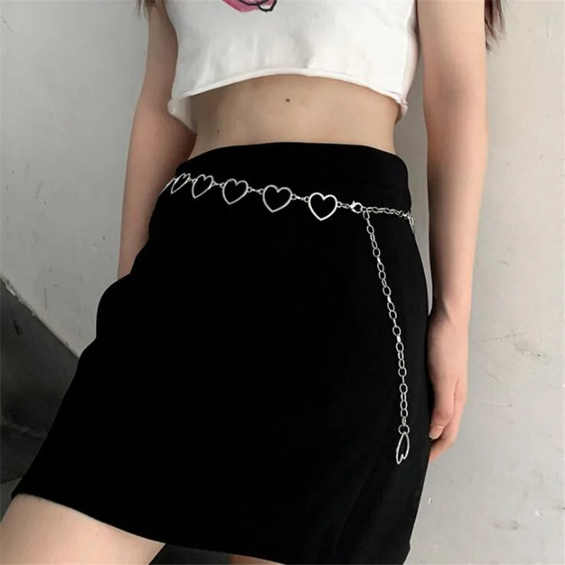 105cm Waistband Pants Classic Waist Chain Love Heart Hollow Girdle For Women Hip Hop Style Fashion Fine Waist Belts Trendy