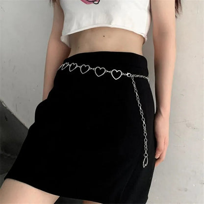 105cm Waistband Pants Classic Waist Chain Love Heart Hollow Girdle For Women Hip Hop Style Fashion Fine Waist Belts Trendy