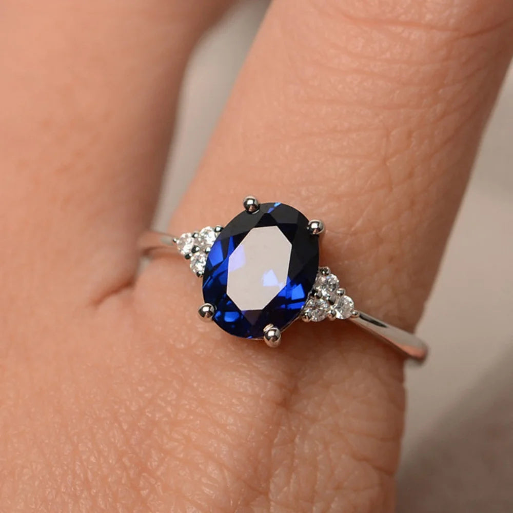 Silver plated Rings for Women Ruby Emerald Sapphire Jewelry Wedding Engagement Ring Wholesale Size 6-10