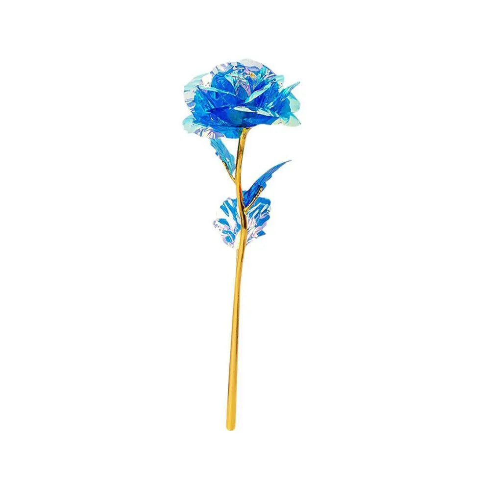 Golden Rose Flower with Gift Box Valentine Day Gift Artificial Roses Foil Rose Flowers Party Wedding Decor Present For Lover