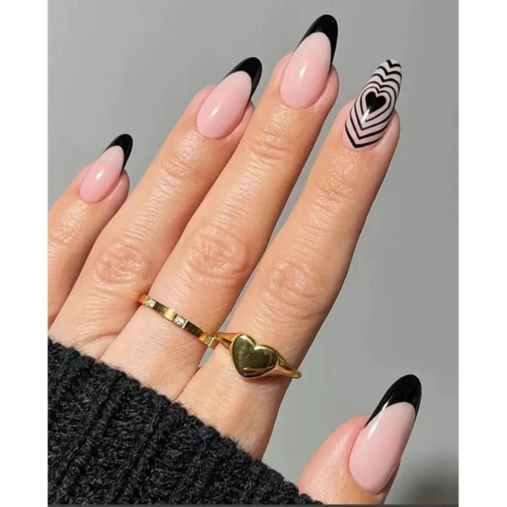24Pcs/Box Charming Pink Flame Short Detachable Finished Fingernails Ballet Wearable Fake Nails press on Square Head Full Cover