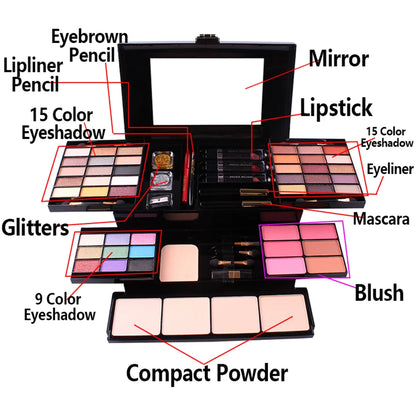 Multi-function Comestic Kit All-in-one Eyeshadow Makeup Brushes Lipstick Make Up Set Palette Case Professional Makeup Artist Box