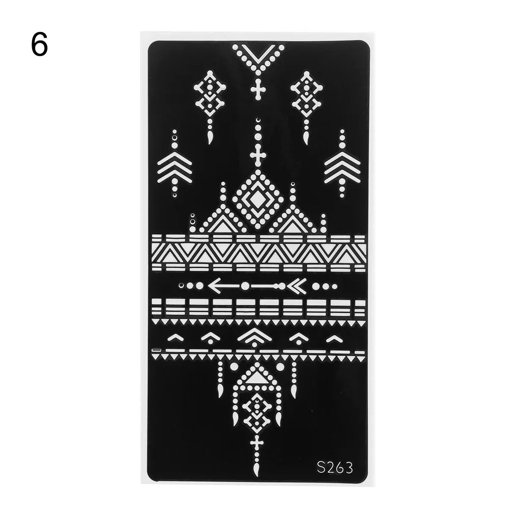 2025 New Professional Henna Stencil Temporary Hand Tattoo Body Art Sticker Template Wedding Tool Flower Tattoo Stencil