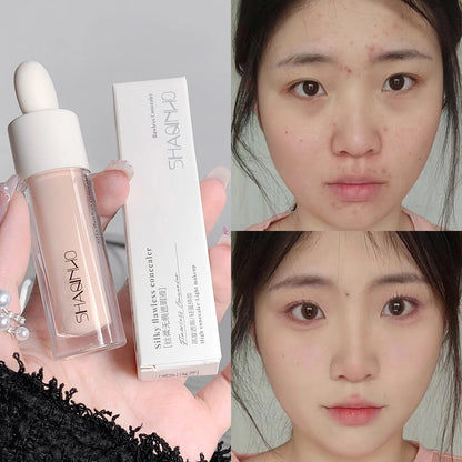 3 Colors Silky Concealer Olive Cream Texture Cover Acne Marks Spots Dark Eye Circles Face Brightening Skin Whitening Foundation
