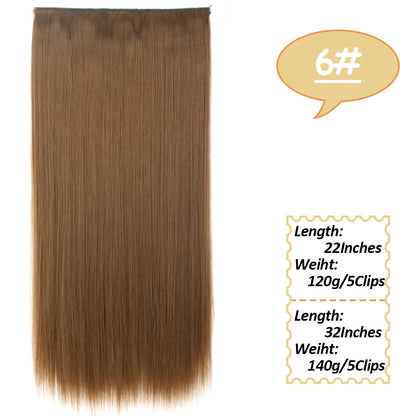 NICESY Synthetic Long Wavy 5 Clips Hair Extensions 22Inch/32Inch Clip On Hair Extensions High Tempreture Fake For Women
