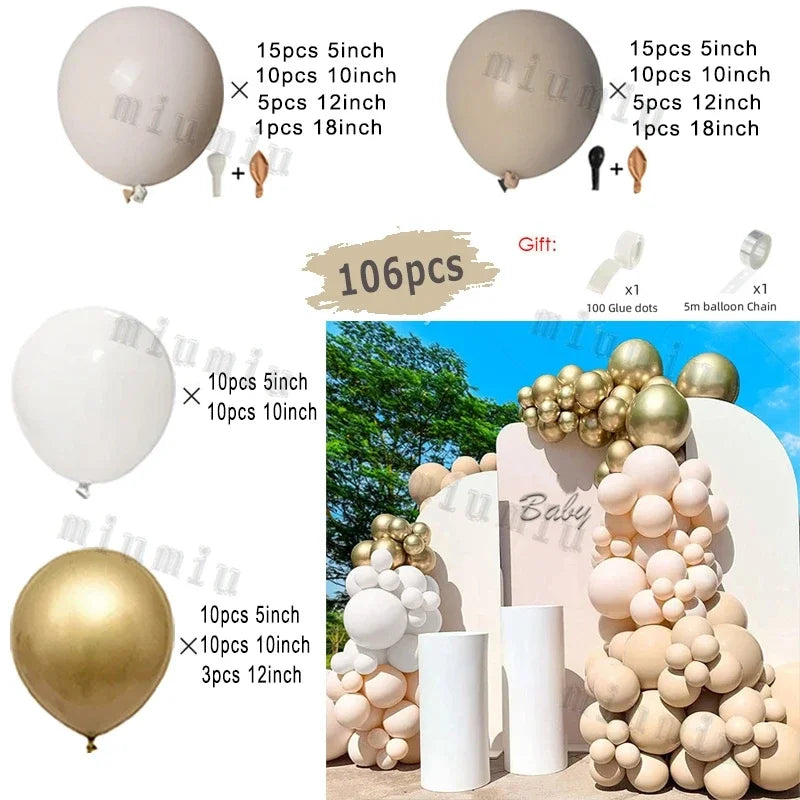 Beige Cream White Boho Balloon Garland Arch Kit Sand White Engagement Wedding Birthday Party Baby Shower Decoration Balloons