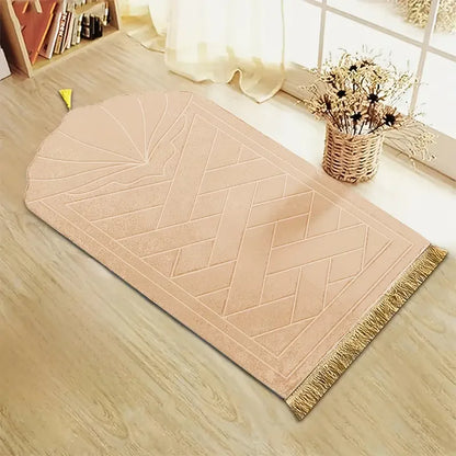 Thickened sponge prayer mat with tassel embossed prayer mat soft and easy to carry can be used in many scenes