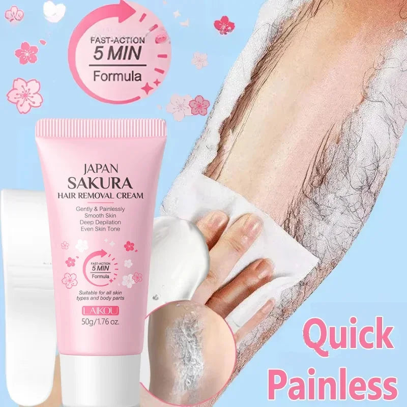 Fast Hair Removal Cream Painless Hair Growth Inhibitor Arm Armpit Legs Permanent Depilatory for Men Women Beauty Body Care 50g