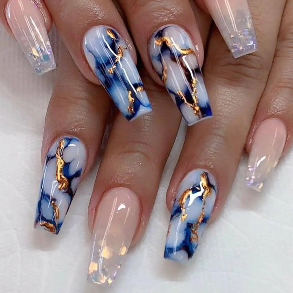 Wholesale Price Press On Nails Ballerina Medium Coffin False Nails French Tip Nails Manicure Stick On Nails Acrylic Fake Nails
