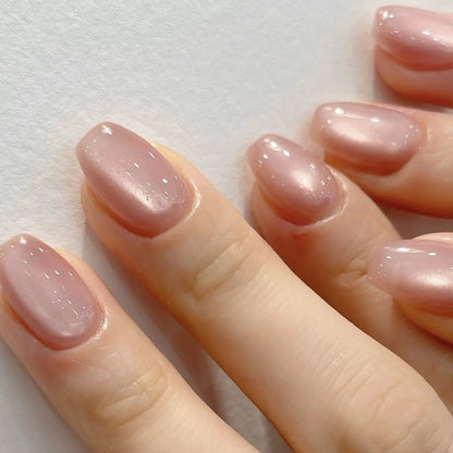 24Pcs Ballerina Fake Nails with Glue Solid Color Acrylic Press on Nails Glossy Gradient Full Cover Wearable Nail Manicure Tips