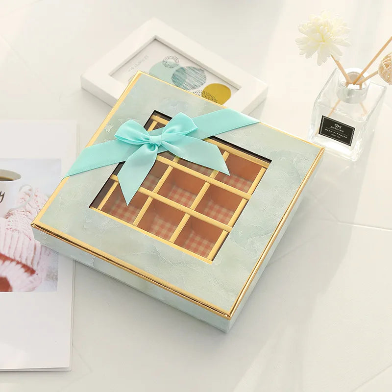 5Pcs Chocolate Boxes 9/12/16/25Grids Candy Box with Window Chocolate Gift Packing Box For Valentine's Day Wedding Party Favors