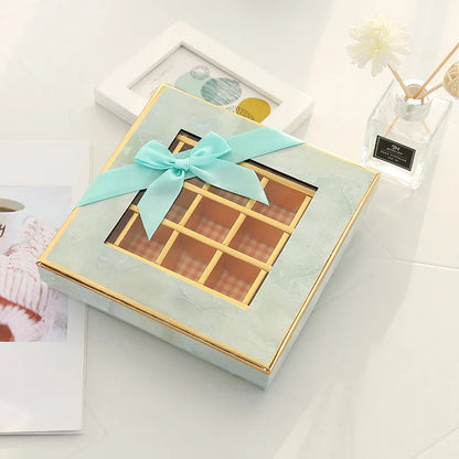 5Pcs Chocolate Boxes 9/12/16/25Grids Candy Box with Window Chocolate Gift Packing Box For Valentine's Day Wedding Party Favors