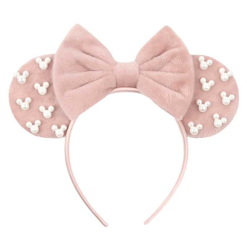 New Trendy Mouse Ears Headband Mickey 3.3"Velvet For Girls Soft Bow Hairband Halloween Festival Party Trip DIY Hair Accessories