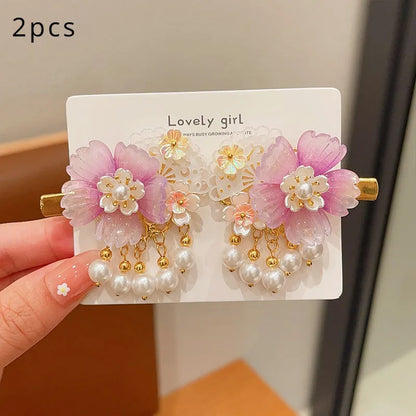 2pc Cute Women's Boutique Hair Accessories Resin Sweet Cute Hair Clips Suitable for Girls' Daily Activities Wear Elegant Hairpin