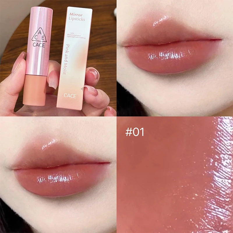 CACE Watery Mirror Lip Glaze Hydrating Long Lasting Lip Stain Moisturzing Mirror Glass Lipstick Makeup Lip Tint Korean Cosmetic