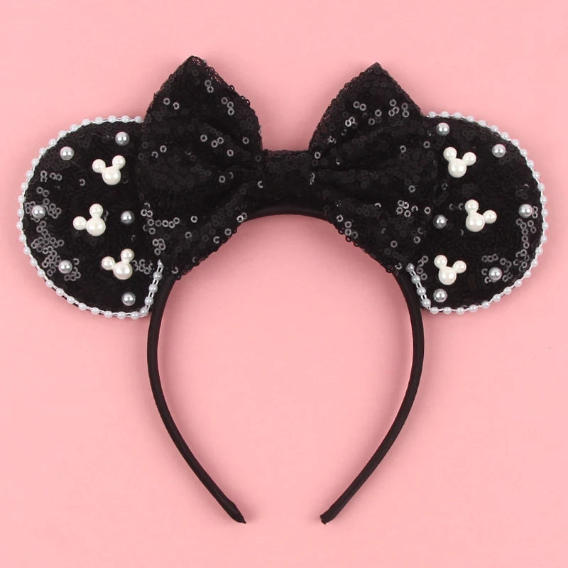 New Trendy Mouse Ears Headband Mickey 3.3"Velvet For Girls Soft Bow Hairband Halloween Festival Party Trip DIY Hair Accessories