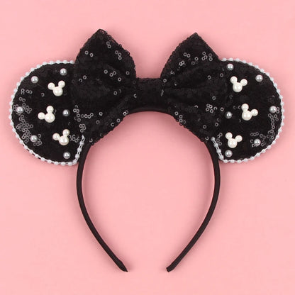 New Trendy Mouse Ears Headband Mickey 3.3"Velvet For Girls Soft Bow Hairband Halloween Festival Party Trip DIY Hair Accessories