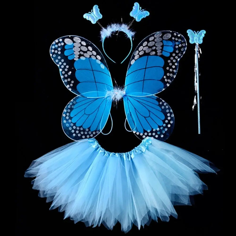 Luminous Wings Flashing Butterfly Skirt Lights Suit LED Children Costume Props Girls Skirts Angel 2-8year Easter Valentines Day
