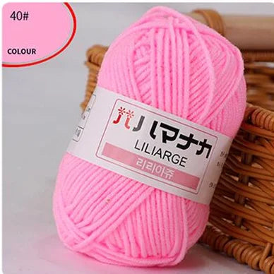 25G Milk Sweet Soft Baby Cotton Knitting Wool Thick Fiber Yarn Velvet Hand Threads for Knitting Wool Crochet Yarn for DIY Sweate