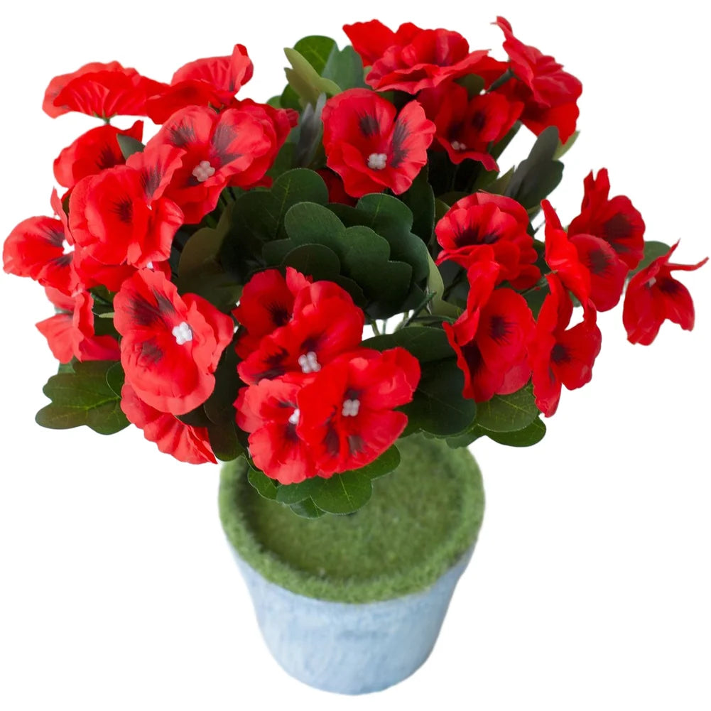 Spring Artificial Decorative Pansy Artificial Flower with Natural Stem Finish for Placement in Shelf Tabletop or Hanging Display